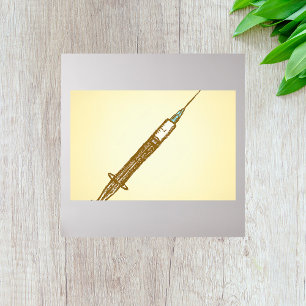 Poster Seringa Vintage Medicamento Saúde Esboço