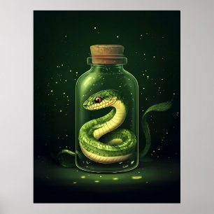 Poster Serpente Encantada em Jar de Vidro