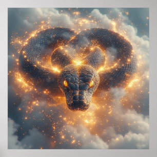 Poster Serpente Ígnea com Energia Dinâmica