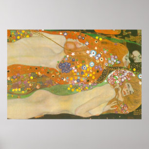 Poster Serpentes Aquáticas II de Gustav Klimt, Art Nouvea