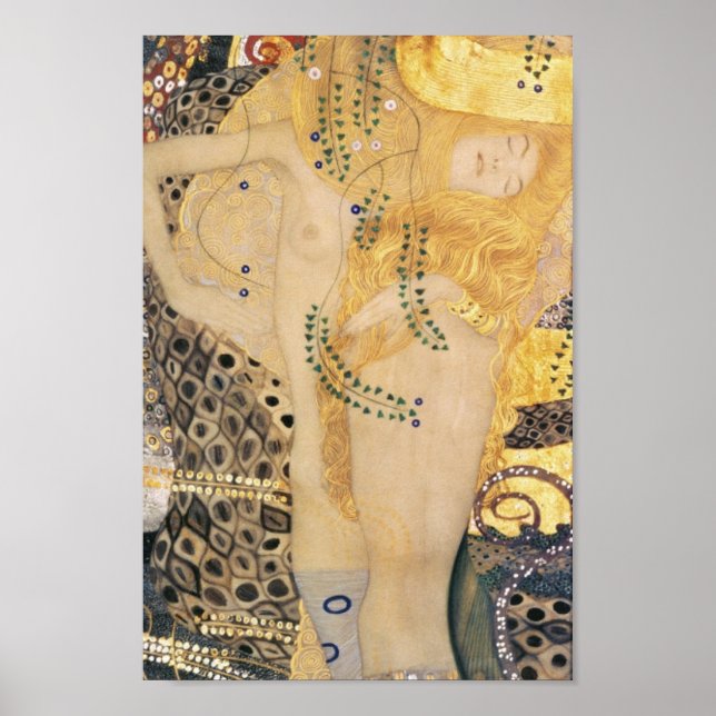 Poster Serpentes de água I (1904-1907) — Gustav Klimt (Frente)