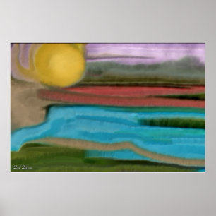 Poster Serra arte abstracta do nascer do sol
