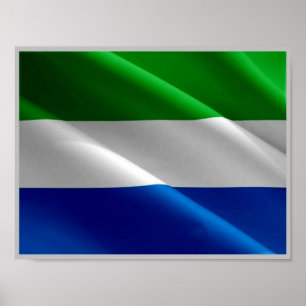 Poster Serra Leoa - Bandeira de Ondas -