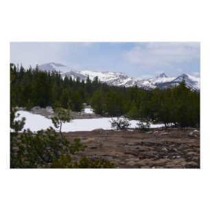 Póster Serra Nevada e neve em Yosemite