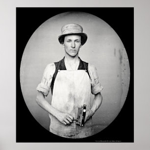 Póster Serralheiro com Daguerreotype 1852 das ferramentas