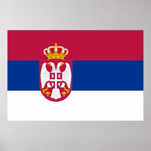 Poster Sérvia, bandeira da Sérvia (Frente)