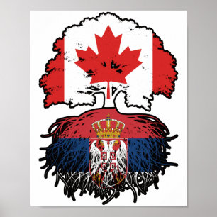 Poster Sérvia Sérvio Canadense Canadá Árvore Bandeira