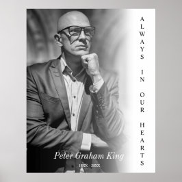 Poster Serviço de Lembrança Funeral Foto Preto e Branco