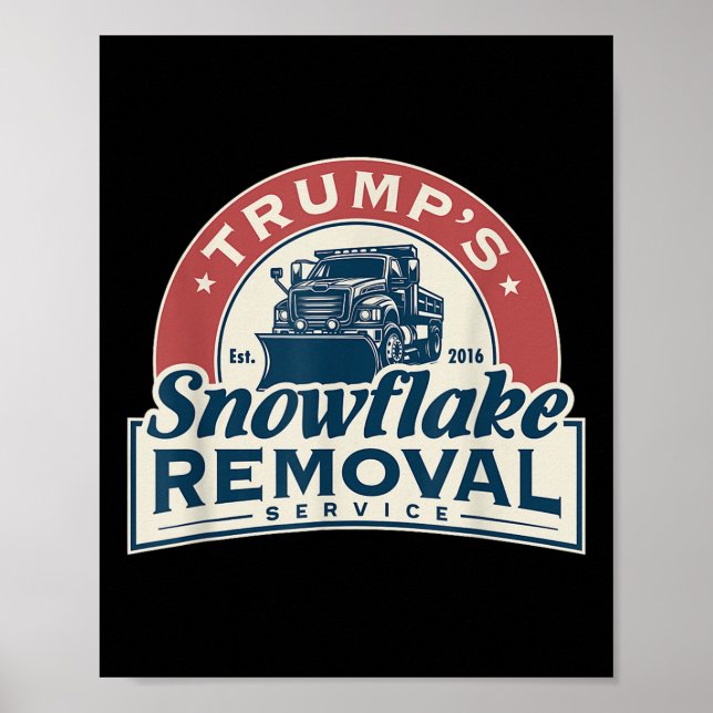 Poster Serviço de Remoção do Floco de Neve Enganado Trump (Frente)