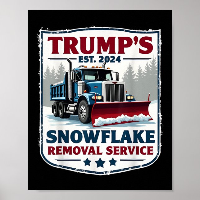 Poster Serviço de Remoção do Floco de Neve Enganado Trump (Frente)