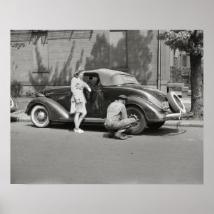Póster Serviço de reparação de automóveis, 1942. Foto