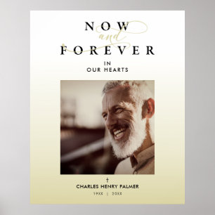 Poster Serviço Funeral de Foto Minimalista de Gradação Mo