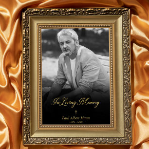 Poster Serviço Funeral de Fotografia BW de Memória de our