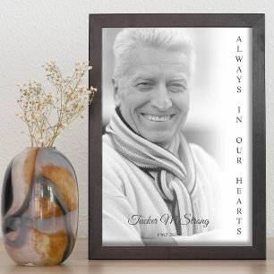 Poster Serviço Funeral Memorial de Fotografias a Preto e 