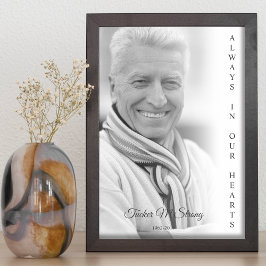 Poster Serviço Funerário Memorial Foto Preto e Branco