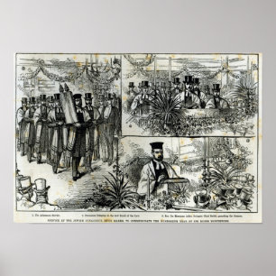 Póster Serviço na sinagoga judaica