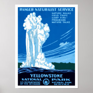 Póster Serviço Naturalista Ranger ~ Yellowstone