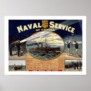 Póster Serviço naval de Canadá (branco)