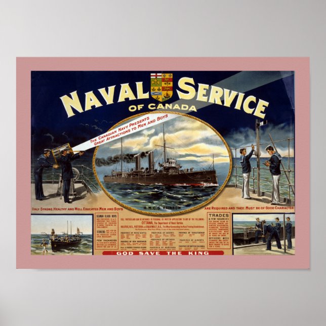 Poster Serviço Naval do Canadá (fronteira) (Frente)
