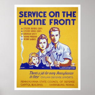 Póster Serviço no Homefront WPA