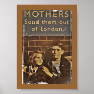 Póster Serviço Público "Crianças Durante A Blitz"