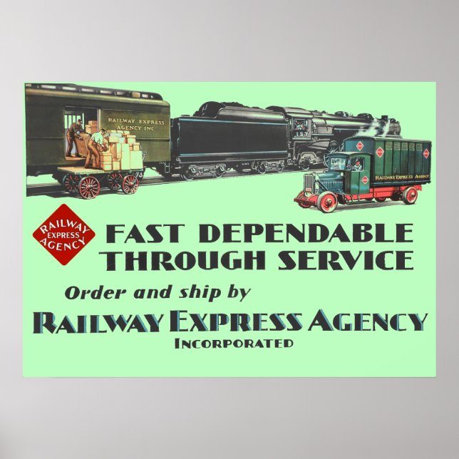 Poster Serviço Rápido Dependente do Ferroviário Express (Frente)
