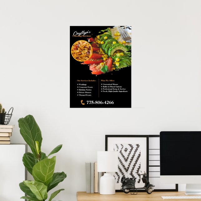 Poster Serviços de Catering Privado Cartaz Personalizado (Escritório em casa)