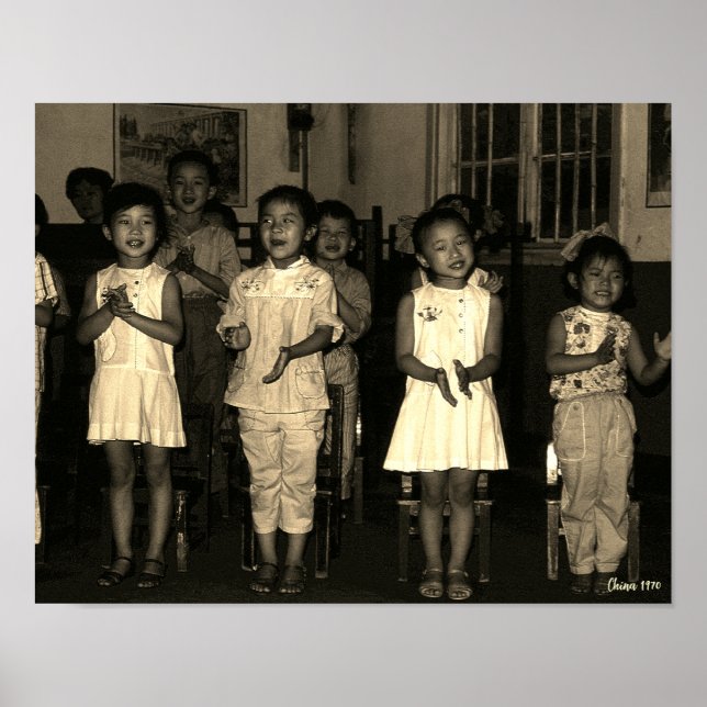 Poster Serviços de Creche Vintage China Changsha (Frente)
