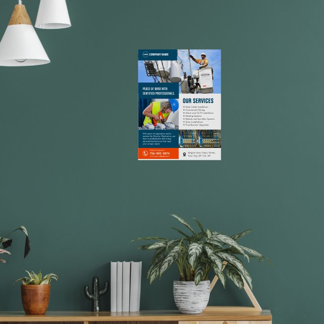 Poster Serviços do Contratante Elétrico Personalizados (Sala de Estar 1)