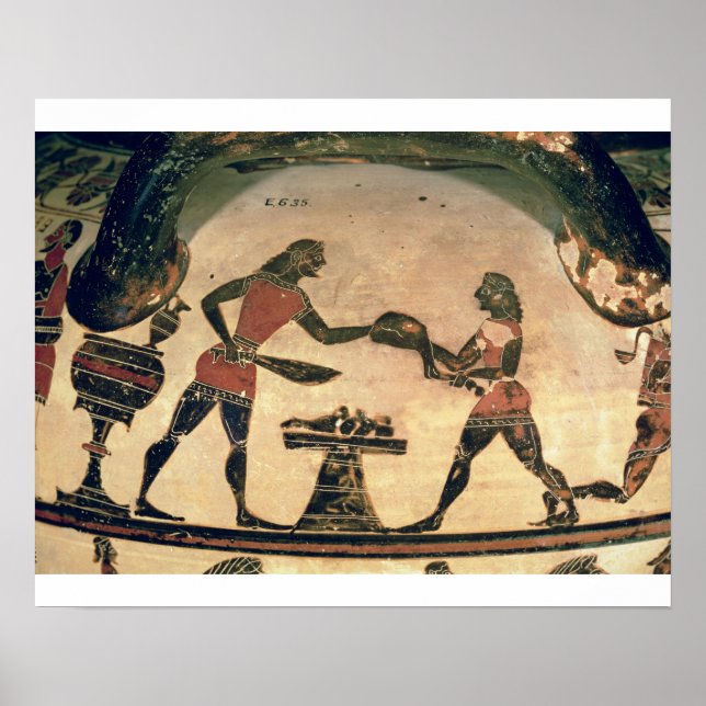 Póster Servidores Preparando Comida para um Simpósio, det (Frente)