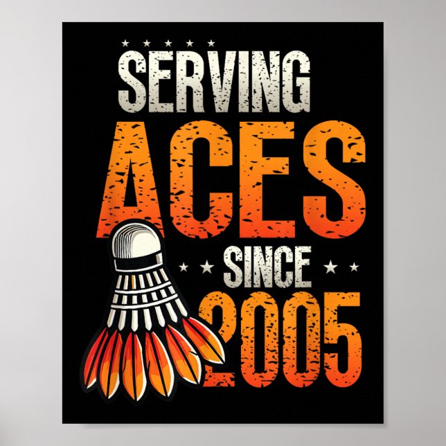 Poster Servindo Aces Desde 2005 Badminton Lover 20 (Frente)