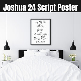 Poster Servir a Bíblia Lord KJV Verse Joshua 24 Script
