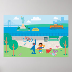 Poster Sesame Street Cena da Governors Island