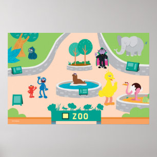 Poster Sesame Street Cena do Zoológico