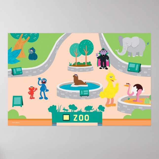 Poster Sesame Street | Cena do Zoológico (Frente)