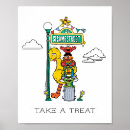 Poster Sesame Street Characters & Street Sign
