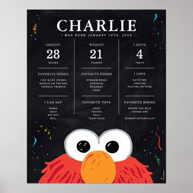 Poster Sesame Street - Elmo | 1º marco de aniversário (Frente)