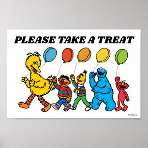 Poster Sesame Street Pals Balões de Aniversário Fazem Um 