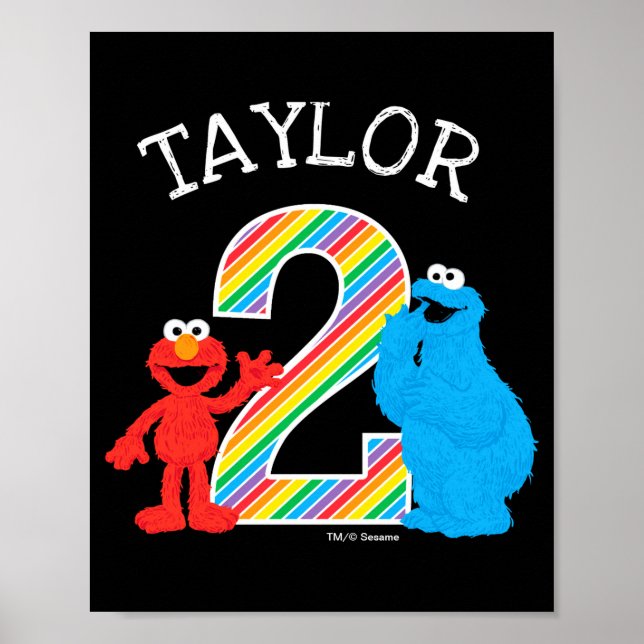 Poster Sesame Street Pals Chalkboard Rainbow 2nd Birthday (Frente)