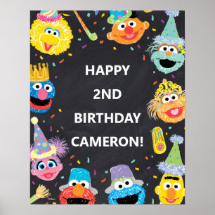 Poster Sesame Street Pals Confetti Aniversário