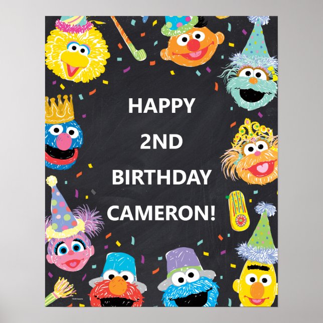 Poster Sesame Street Pals Confetti Aniversário (Frente)