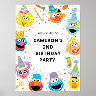 Poster Sesame Street Pals Confetti Aniversário Bem-vindo