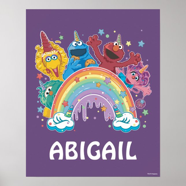 Poster Sesame Street Unicorn Rainbow (Frente)