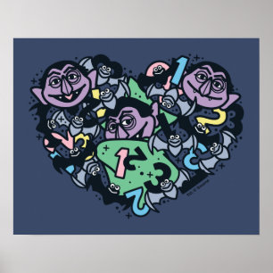 Poster Sésamo Sésamo Conde von Count Doodle Heart