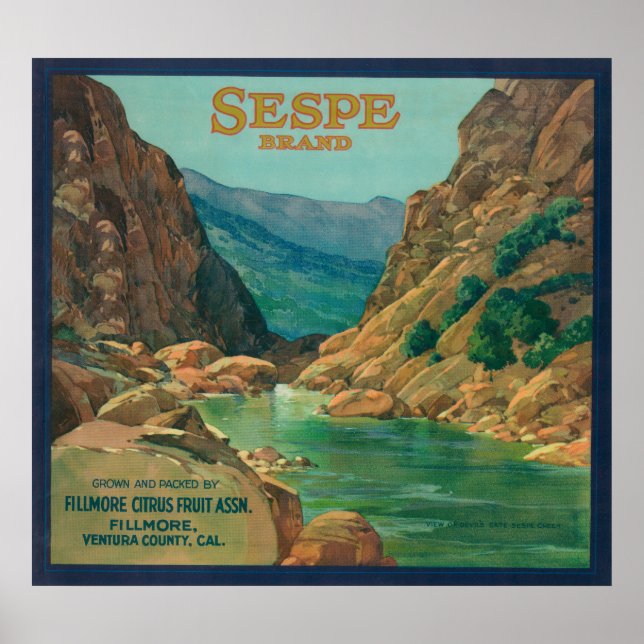 Poster Sespe Orange LabelFillmore, CA (Frente)