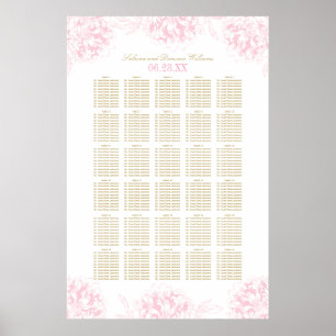 Poster Sessão de Casamento de Penas Douradas e Rosa Elega