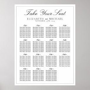 Poster Sessão de Casamento de Script Branco e Preto Elega