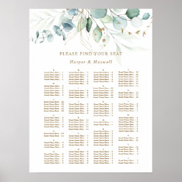 Poster Sessão de casamento Dourada e verde por ordem ALFA