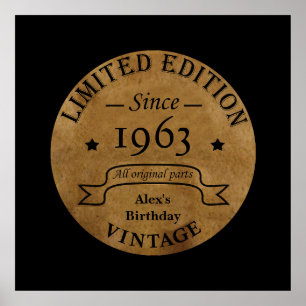 Poster Sessenta festas de aniversário de safra personaliz