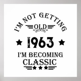 Poster Sessenta festas de aniversário de safra personaliz